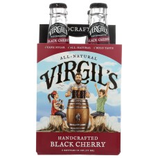 VIRGILS: Hand Crafted Black Cherry Soda 4 Pack, 48 oz