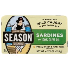 SEASON: Sardines in 100% Olive Oil, 4.375 oz