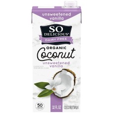 SO DELICIOUS: Beverage Milk Coconut Unsweetened Vanilla, 32 fo