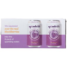 SPINDRIFT: Blackberry Sparkling Water 8 Pack, 96 fo