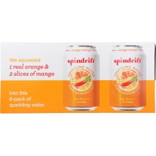 SPINDRIFT: Orange Mango Sparkling Water 8 Pack, 96 fo