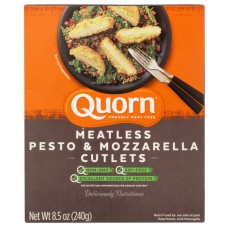 QUORN: Meatless Pesto and Mozzarella Cutlets, 8.50 oz