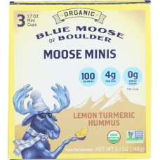 BLUE MOOSE OF BOULDER: Moose Minis Lemon Turmeric Hummus, 5.10 oz