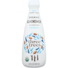 THREE TREES: Unsweetened Original Almond Milk, 28 oz