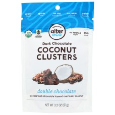 ALTER ECO: Dark Chocolate Coconut Clusters Double Chocolate, 3.20 oz