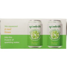 SPINDRIFT: Lime Sparkling Water 8 Pack, 96 fo