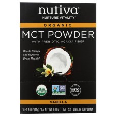NUTIVA: Organic Vanilla MCT Powder 10 Pack, 3.9 oz