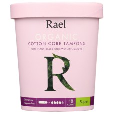 RAEL: Tampon Super Cotton Organic, 18 ea