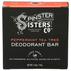 SPINSTER SISTERS CO: Bar Deodorant Peppermint Tea Tree, 2.8 oz