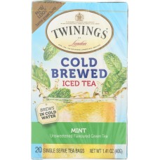 TWINING TEA: Tea Cold Brw Grn Mint, 20 bg
