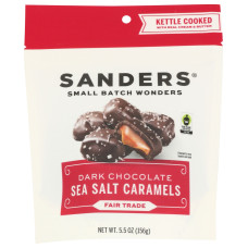 SANDERS: Fair Trade Dark Chocolate Sea Salt Caramels, 5.5 oz
