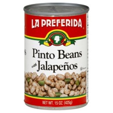 LA PREFERIDA: Pinto Beans With Jalapeno, 15 oz