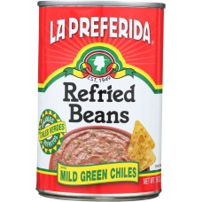 LA PREFERIDA: Refried Beans With Mild Green Chiles, 16 oz