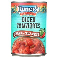 KUNERS: Diced Tomatoes With Peppers And Chili Spices, 14.5 oz