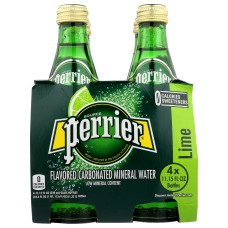PERRIER: Lime Sparkling Water 4 Pack, 44.6 fo