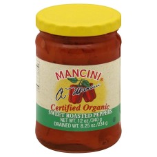 MANCINI: Certified Organic Sweet Roasted Peppers, 12 oz