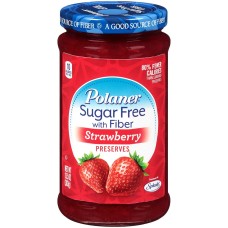 POLANER: Sugar Free Strawberry Preserves with Fiber, 13.5 oz