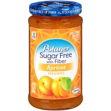 POLANER: Sugar Free Apricot Preserves with Fiber, 13.5 oz