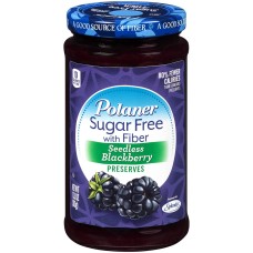 POLANER: Sugar Free Seedless Blackberry Preserves with Fiber, 13.5 oz