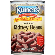 KUNERS: No Salt Added Dark Red Kidney Beans, 15.5 oz