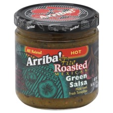 ARRIBA: Fire Roasted Mexican Green Salsa Hot, 16 oz