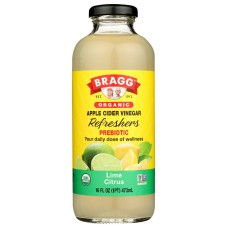 BRAGG: Organic Apple Cider Vinegar Refreshers Prebiotic Lime Citrus, 16 fo