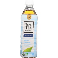 TEAS TEA: Organic Unsweetened Green Plus White Tea, 16.9 fo