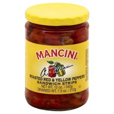 MANCINI: Roasted Red and Yellow Peppers Sandwich Strips, 12 oz
