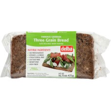 DELBA: Three Grain Bread, 16.75 oz
