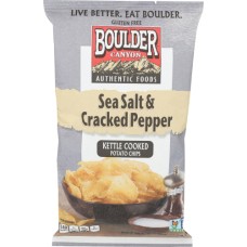 BOULDER CANYON: Sea Salt & Cracked Pepper Kettle Cooked Potato Chips, 6.5 oz