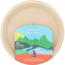 WORLD CENTRIC: Compostable Plate 10 Inches, 20 pc