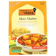 KITCHENS OF INDIA: Aloo Mutter Diced Potato And Pea Curry, 10 oz
