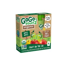 GOGO SQUEEZ: Organic Apple Apple Fruit On The Go Pouch 4Pk, 12.8 oz