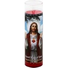ST JUDE: Red Sacred Heart of Jesus Candle, 1 ea