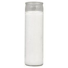 ST JUDE: White Clear Glass Candle, 1 ea