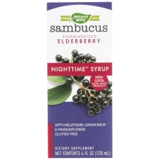 NATURES WAY: Sambucus Elderberry Night Time Syrup, 4 oz