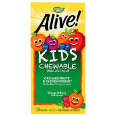 NATURES WAY: Orange & Berry Alive Kids Chewable Multivitamin, 120 ea