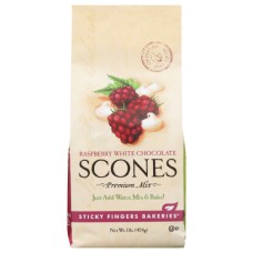 STICKY FINGERS BAKERIES: Raspberry White Chocolate Scones, 16 oz