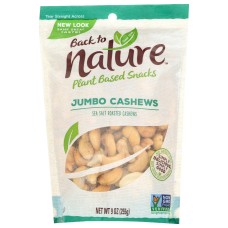 BACK TO NATURE: Jumbo Cashews Sea Salted Roasted, 9 oz