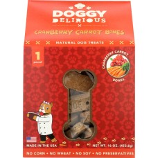 DOGGY DELIRIOUS: Dog Bone Cran Carrot, 16 oz