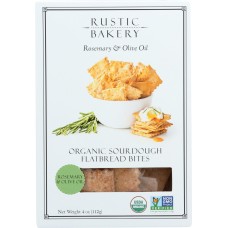 RUSTIC BAKERY: Rosemary & Olive Oil Organic Flatbread Bite, 4 oz