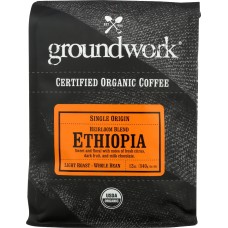 GROUNDWORK COFFEE: Ethiopia Organic Coffee Single Origin, 12 oz