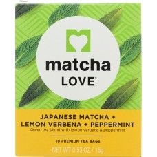 MATCHA LOVE: Japanese Matcha Plus Lemon Verbena Plus Peppermint, 0.53 oz
