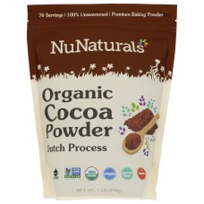 NUNATURALS INC: Organic Cocoa Powder Dutch Process, 1 lb