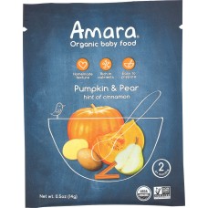 AMARA: Pumpkin And Pear Organic Baby Food, 1 ea