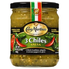 CASA MARTINEZ: 3 Chiles Salsa, 16 oz