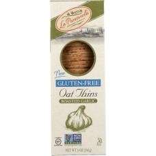LA PANZANELLA: Gluten Free Roasted Garlic Oat Thins, 5 oz