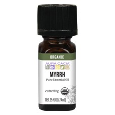 AURA CACIA: Organic Myrrh Pure Essential Oil, 0.25 oz