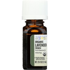 AURA CACIA: Organic French Lavender Pure Essential Oil, 0.25 oz