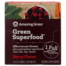 AMAZING GRASS: Green Superfood Effervescent Greens Berry Flavor, 1 bx